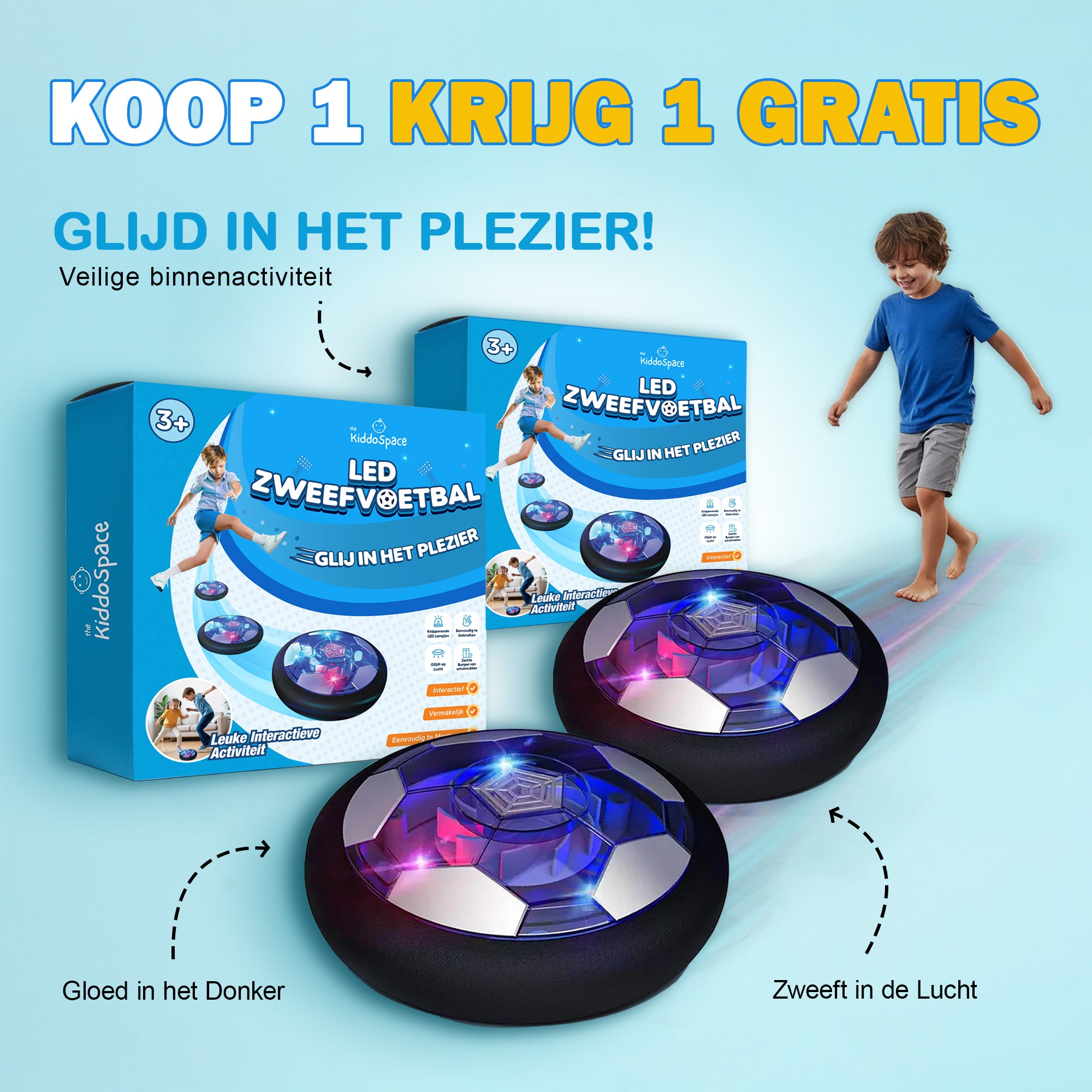 KiddoSpace™ - LED Hover Voetbal voor Kinderen